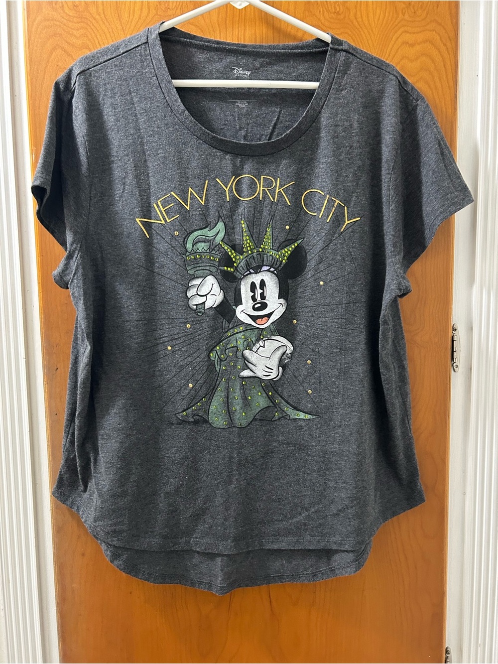 Disney Charcoal New York City Minnie Statue of Liberty Graphic Tee
